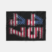 Trump 45 47  Amerikaanse vlag Retro 4547 Trump Fleece Deken (Voorkant (Horizontaal))