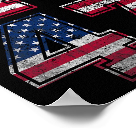 Trump 45 47  Amerikaanse vlag Retro 4547 Trump Poster (Hoek)