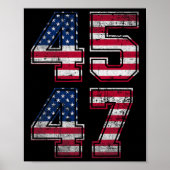Trump 45 47  Amerikaanse vlag Retro 4547 Trump Poster (Voorkant)