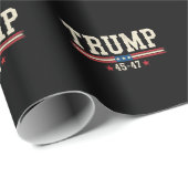 Trump 45 47 Amerikaanse Vlag Retro Vintage Cadeaupapier (Rol Hoek)