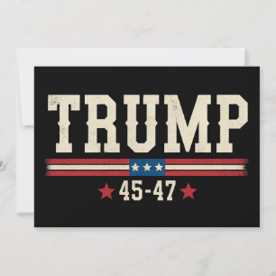 Trump 45 47 Amerikaanse Vlag Retro Vintage Kaart