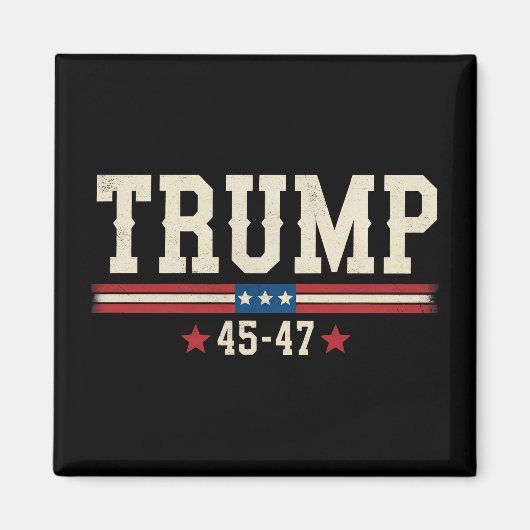 Trump 45 47 Amerikaanse Vlag Retro Vintage Magneet (Voorkant)