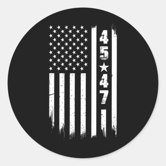 Trump 45 47 Amerikaanse vlag Ronde Sticker (Voorkant)