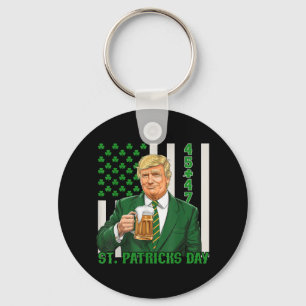 Trump 45 47 Amerikaanse vlag St. Patric Sleutelhanger