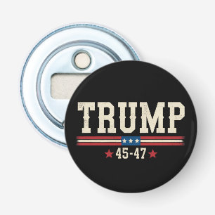 Trump 45 47 Amerikaanse Vlag VS Retro Vintage Button Flesopener