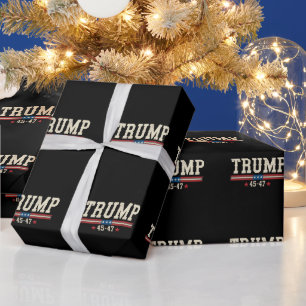 Trump 45 47 Amerikaanse Vlag VS Retro Vintage Cadeaupapier