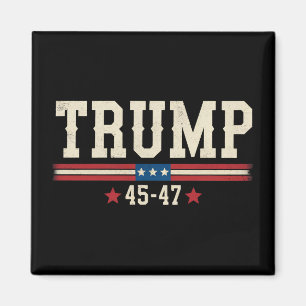 Trump 45 47 Amerikaanse Vlag VS Retro Vintage Magneet