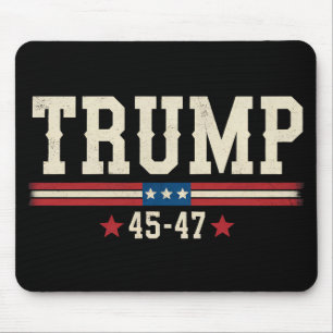 Trump 45 47 Amerikaanse Vlag VS Retro Vintage Muismat