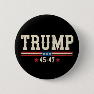 Trump 45 47 Amerikaanse Vlag VS Retro Vintage Ronde Button 5,7 Cm