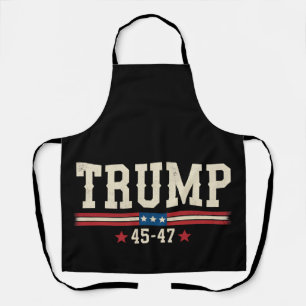 Trump 45 47 Amerikaanse Vlag VS Retro Vintage Schort
