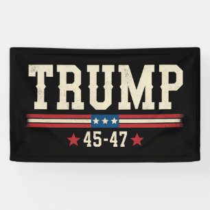 Trump 45 47 Amerikaanse Vlag VS Retro Vintage Spandoek