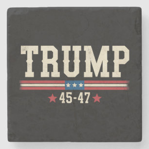 Trump 45 47 Amerikaanse Vlag VS Retro Vintage Stenen Onderzetter
