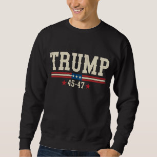 Trump 45 47 Amerikaanse Vlag VS Retro Vintage Trui