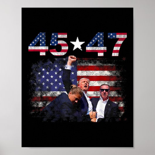 Trump 45 47 Fight Fight Fight Inauguration Day 202 Poster (Voorkant)