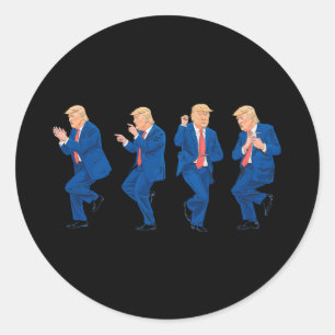 Trump 45 47 Funny Dance Dancing USA President Ronde Sticker