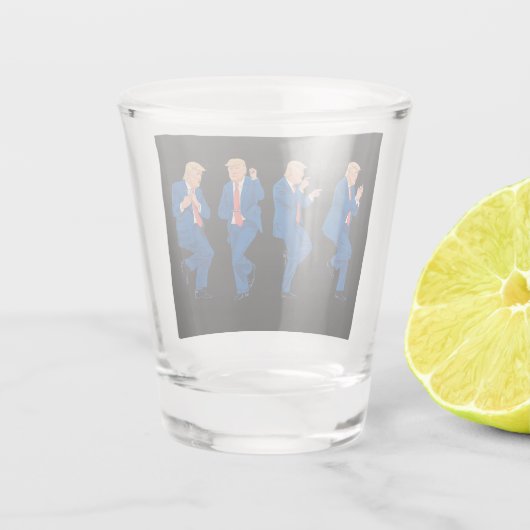 Trump 45 47 Funny Dance Dancing USA President Shot Glas (Achterkant)