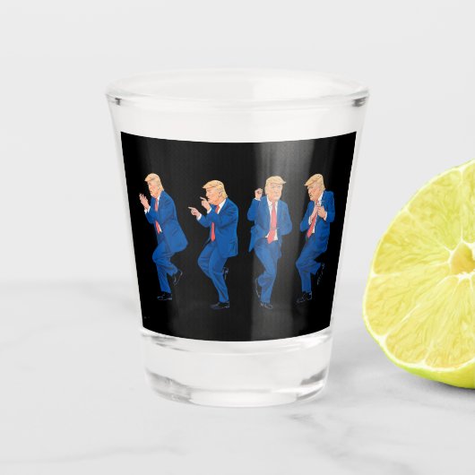 Trump 45 47 Funny Dance Dancing USA President Shot Glas (Voorkant)