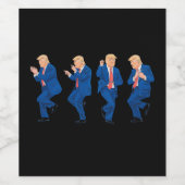 Trump 45 47 Funny Dance Dancing USA President Wijn Etiket (Enkel label)