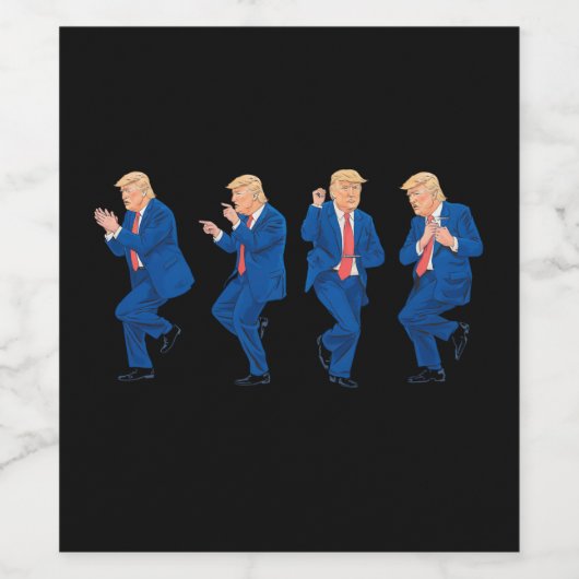 Trump 45 47 Funny Dance Dancing USA President Wijn Etiket (Enkel label)