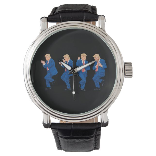 Trump 45 47 Grappige Dans Dansen VS President Horloge (Voorkant)
