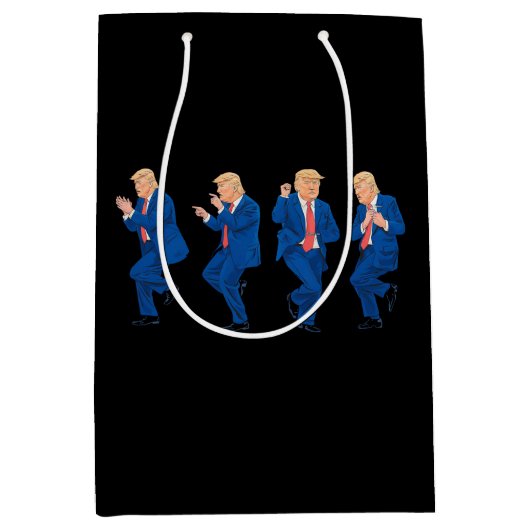Trump 45 47 Grappige Dans Dansen VS President Medium Cadeauzakje (Voorkant)