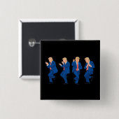 Trump 45 47 Grappige Dans Dansen VS President Vierkante Button 5,1 Cm (Voorkant /achterkant)