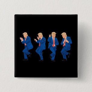 Trump 45 47 Grappige Dans Dansen VS President Vierkante Button 5,1 Cm