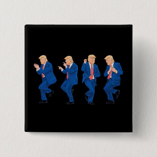 Trump 45 47 Grappige Dans Dansen VS President Vierkante Button 5,1 Cm (Voorkant)