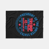 Trump 45 47 Inauguratiedag President Fun Jan 20 Fleece Deken (Voorkant (Horizontaal))
