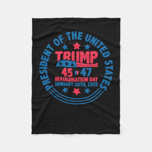Trump 45 47 Inauguratiedag President Fun Jan 20 Fleece Deken (Voorkant)