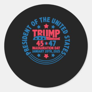 Trump 45 47 Inauguratiedag President Fun Jan 20 Ronde Sticker