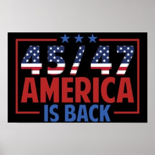 Trump 45-47 is terug van weggeweest poster