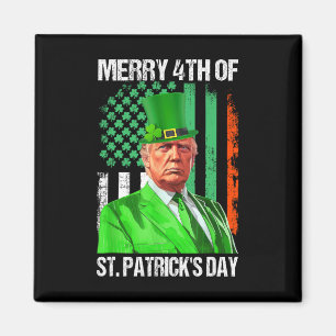Trump 45 47 Leprechaun Hoed Merry 4th St Patrick Magneet