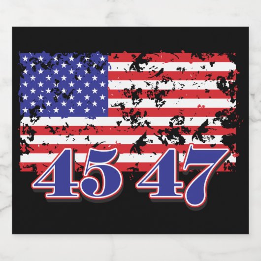 Trump 45-47 likeurfles etiket (Enkel label)