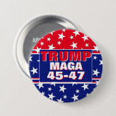 TRUMP 45-47 MAGA RONDE BUTTON 7,6 CM (Voorkant /achterkant)