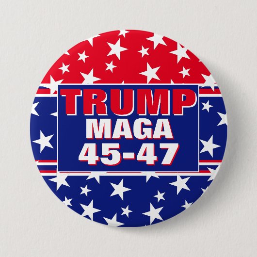 TRUMP 45-47 MAGA RONDE BUTTON 7,6 CM (Voorkant)