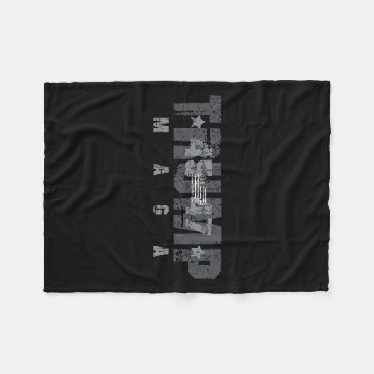 Trump 45-47 Mega Amerikaanse vlag 2024 presidentsv Fleece Deken (Voorkant (Horizontaal))