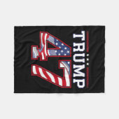Trump 45-47 Mega Amerikaanse vlag 2024 presidentsv Fleece Deken (Voorkant (Horizontaal))