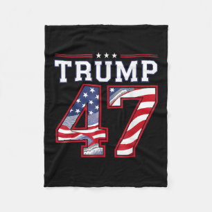 Trump 45-47 Mega Amerikaanse vlag 2024 presidentsv Fleece Deken