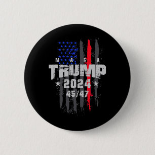 Trump 45-47 Mega Amerikaanse vlag 2024 presidentsv Ronde Button 5,7 Cm