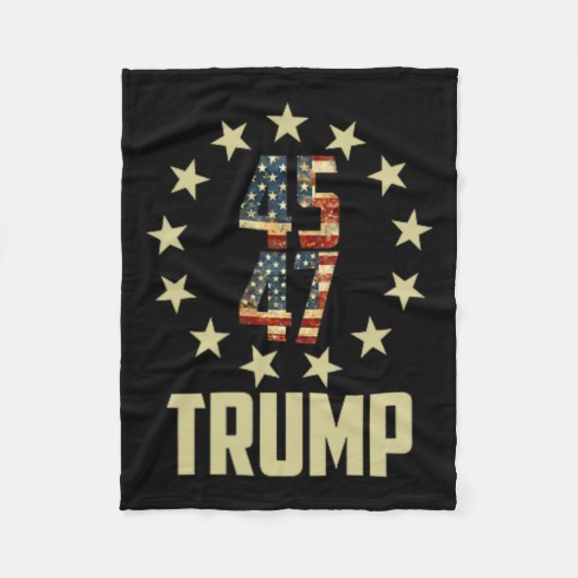 Trump 45 47 Mega Potus Fleece Deken (Voorkant)