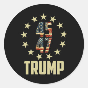Trump 45 47 Mega Potus Ronde Sticker