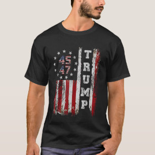 Trump 45 47 Neem Amerika terug Trump 2025 VS Vlag T-shirt