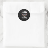 Trump 45 47 (op de achterkant) ronde sticker (Tas)