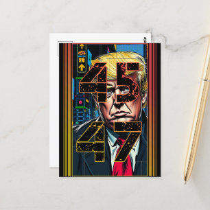 Trump 45 47 Pop Kunstportret Briefkaart