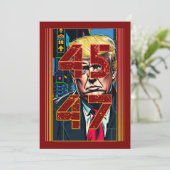 Trump 45 47 Pop Kunstportret Kaart (Staand voorkant)