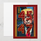 Trump 45 47 Pop Kunstportret Kaart (Voorkant / Achterkant)