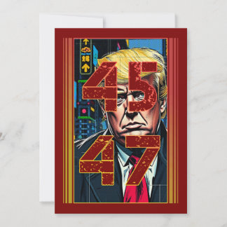 Trump 45 47 Pop Kunstportret Kaart