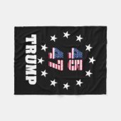 Trump 45 47 President Amerikaanse vlag 2024 2025 W Fleece Deken (Voorkant (Horizontaal))
