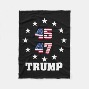 Trump 45 47 President Amerikaanse vlag 2024 2025 W Fleece Deken